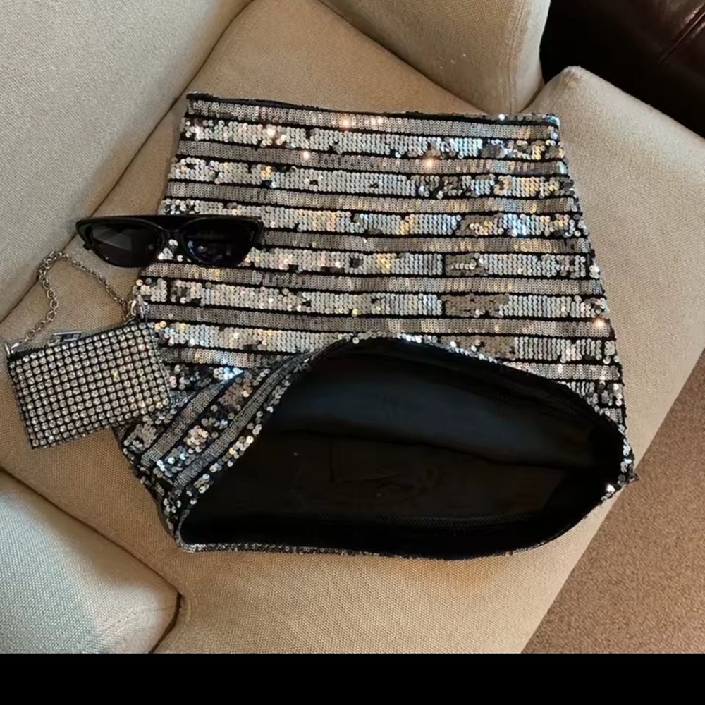 Slim A-line Sequin Skirts - Picture 4 of 7